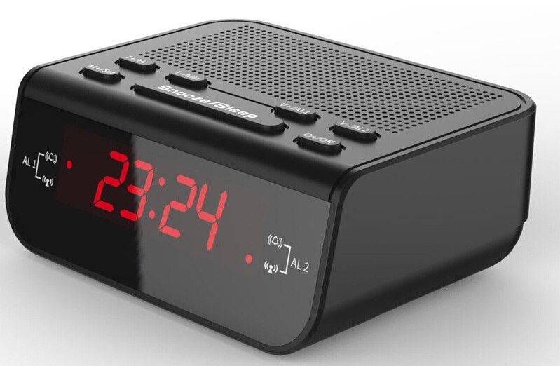 Bedside Electronic Alarm Clock and Radio Receiver Portable FM/AM Radio Receiver with Digital LED Display Ultimate Wakener