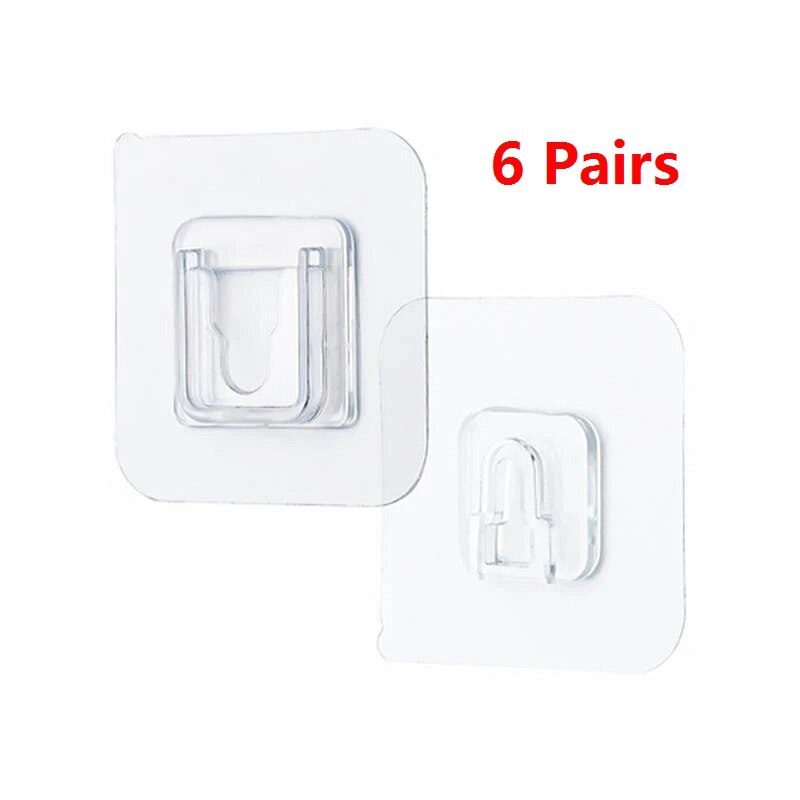 Dwustronne samoprzylepne haki ścienne wieszak ścienny przezroczysta przyssawka haczyk na przyssawki dwustronne samoprzylepne ściany uniwersalne haczyki: 6szt