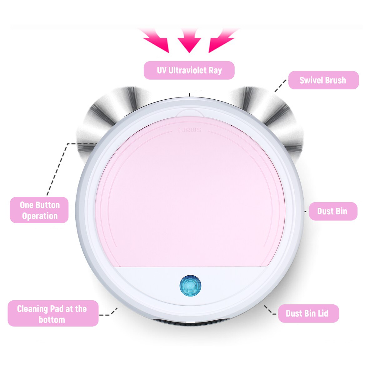 Robotic Vacuum Cleaner UV Cleaner Floor Mopping Robot UV Floor Sweep Machine Anti Electric Vacuum Cleaner Dust Collector