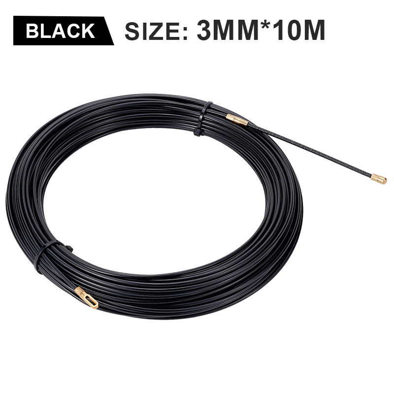 Extractor de cables de 3mm, 5M-40M, guía, extractor de empuje, Cable de pared de nailon, plomo, cinta de resorte para electricista, enhebrador de conducto, herramienta de ayuda para cableado: Beige