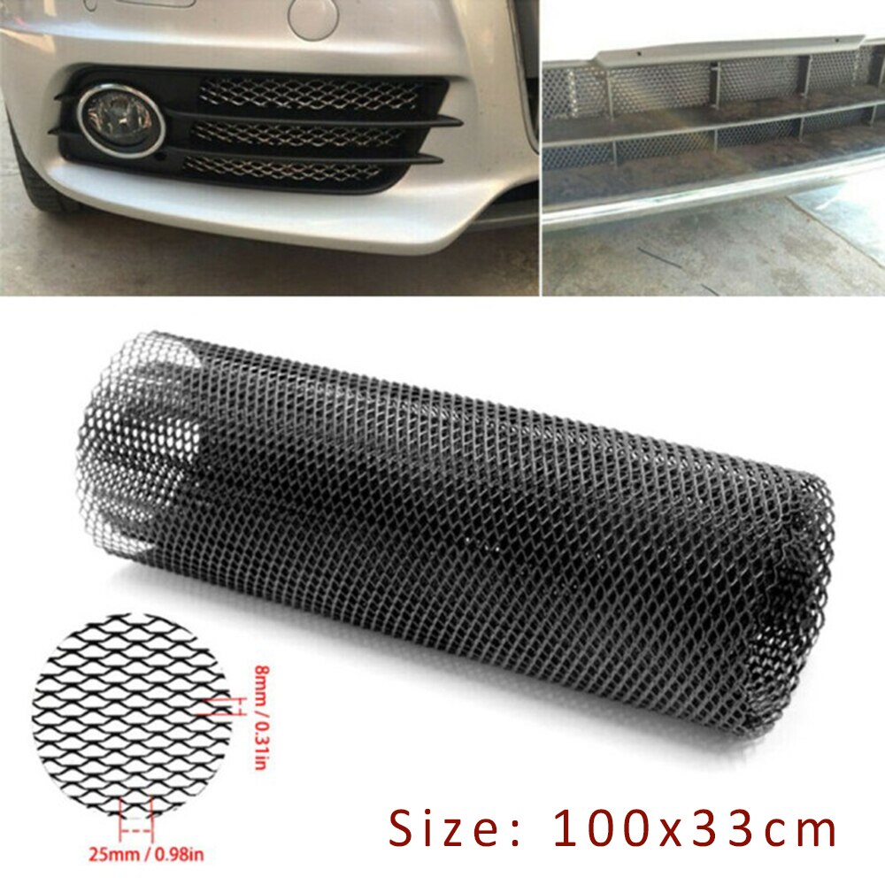 Exterior Mesh Grill Replacement Black Bumper Car Decor Hexagon Protector Universal