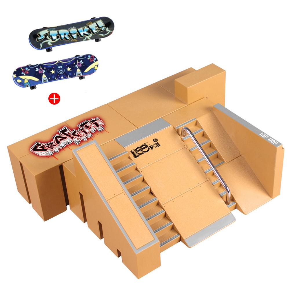 Kit de Skate Park avec 2CPS doigt Skateboard jouet Mini touche Rails ensemble pour enfants adultes décompression jouets directe: A