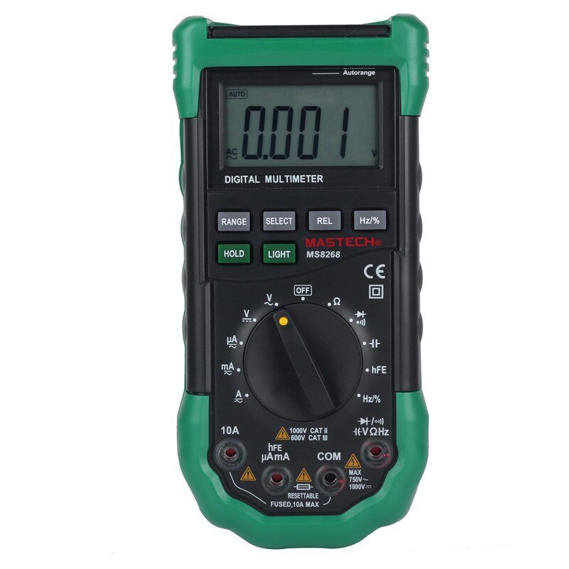 Mastech MS8268 Digitale Multimeter Lcd Auto Range Porotection Ac/Dc Multimeter Voltmeter Amperemeter Frequentie Condensator Tester