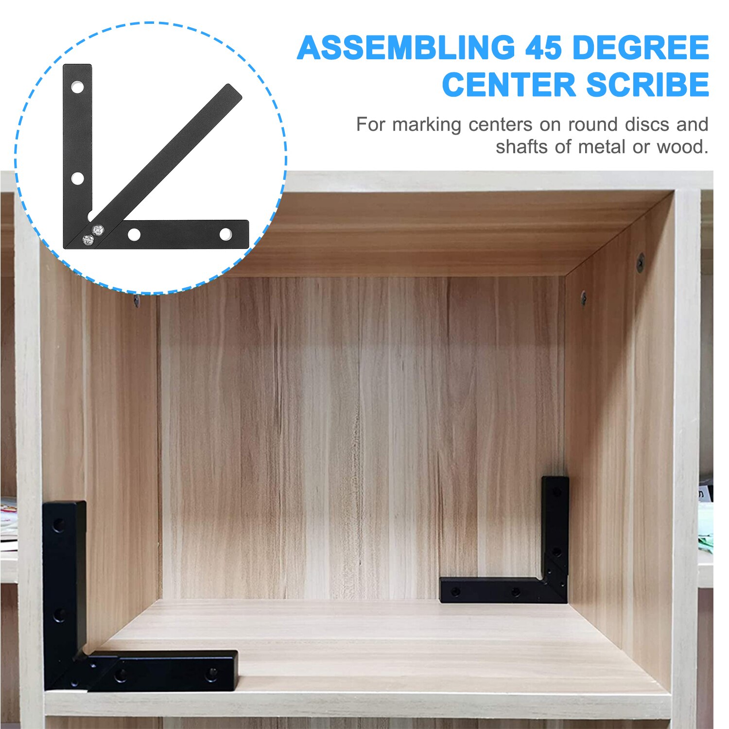 Center Finder Square Center Scribe Measuring Tool 45/90 Degree Right Angle Line Gauge Carpenter Ruler Aluminium Alloy Woodwork