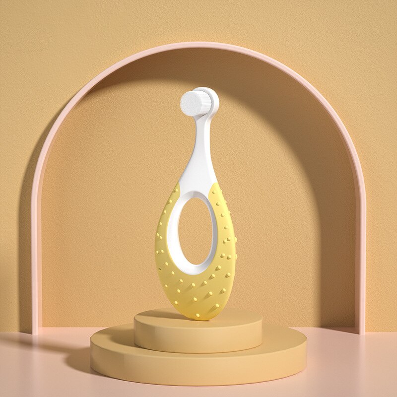 Children's Toothbrush Soft Protection Teeth Health Non-slip Handle Cartoon Newborn Oral Training Toothbrush Care Supplies: Yellow