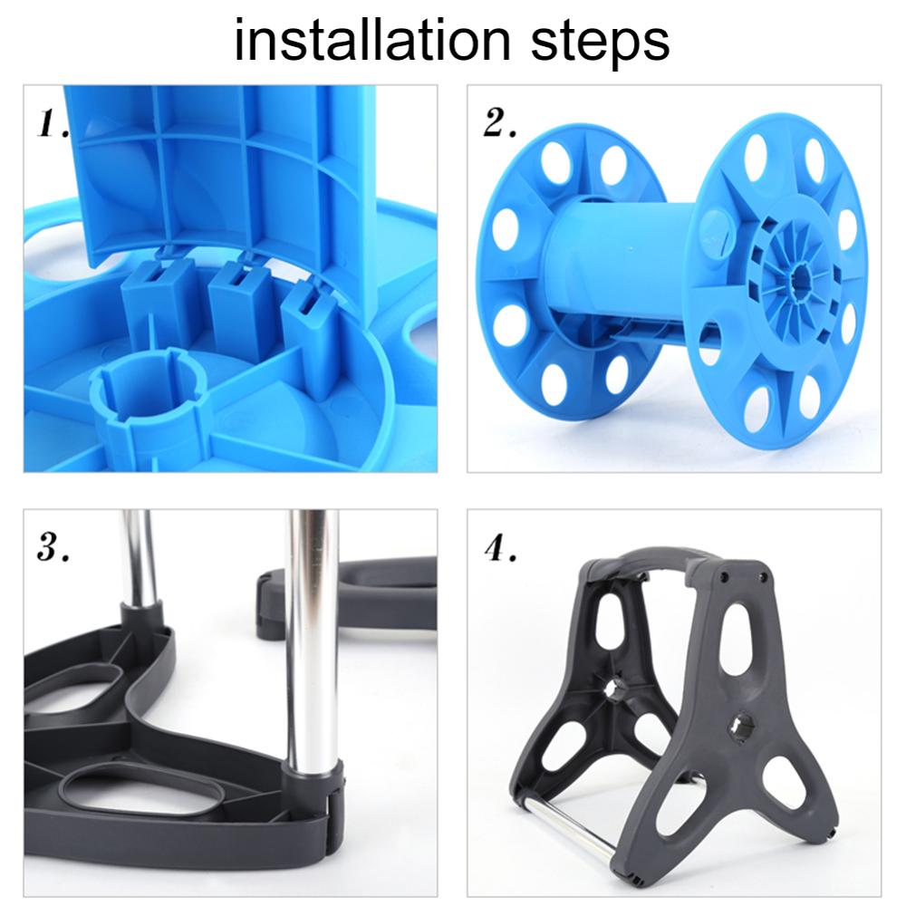 Garden Hose Reel Stand Water Pipe Storage Rack Cart Holder Bracket for 20m 1/2 Inch Hose Frame Irrigation Supplies Portable