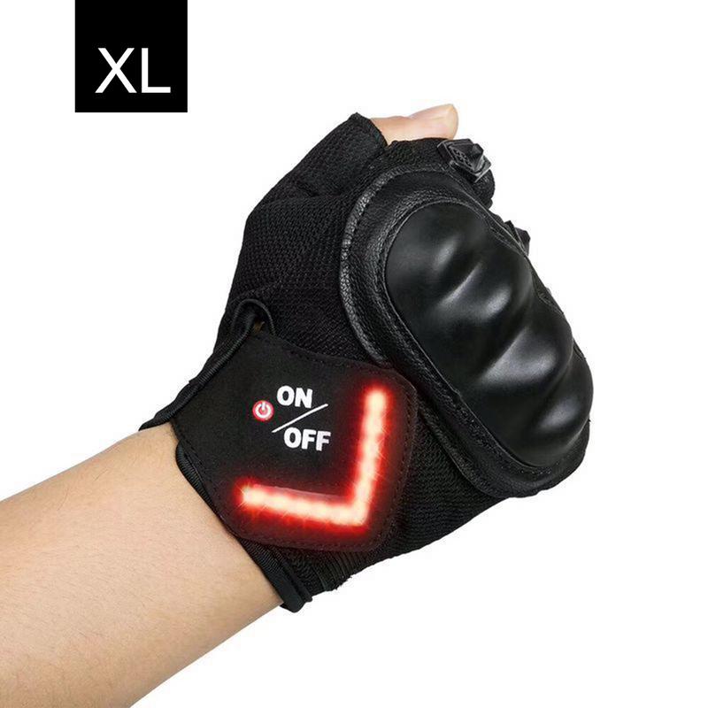 draussen Radfahren LED Blinker Handschuhe Mountainbike Kurze Finger Handschuhe Halb Finger Handschuhe
