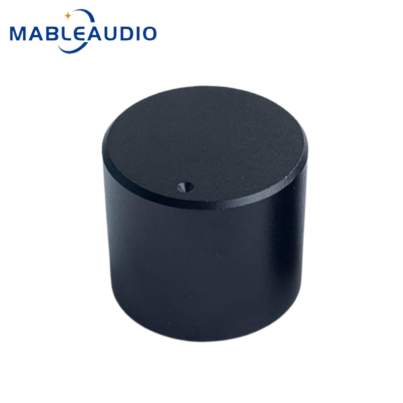 1 STKS 25x22mm Hoogwaardige Aluminium Effen Knop Volume Potentiometer HIFI Audio Versterker Knop: Black