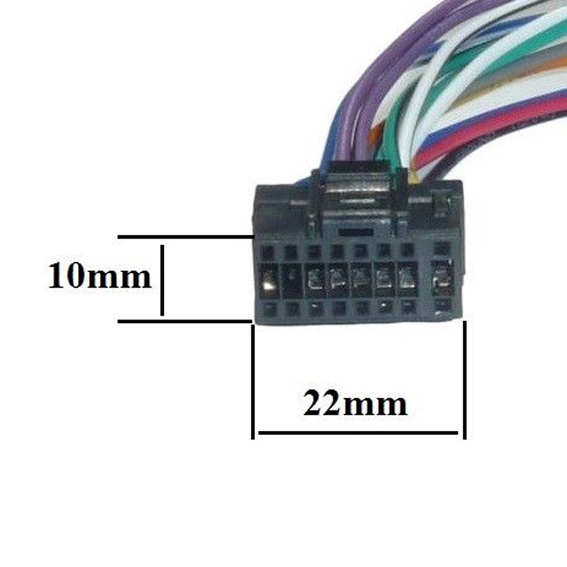 Biurlink 16 pin iso din stik bilradio ledningsnet kabel adapter ledning stik til alpine cda cde ida 22 x 10mm 16 pin stik