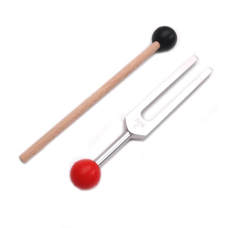 Tuning Fork, 528 Hz Tuning Fork with Silicone Hammer and Cleaning Cloth Repair Tuning Fork