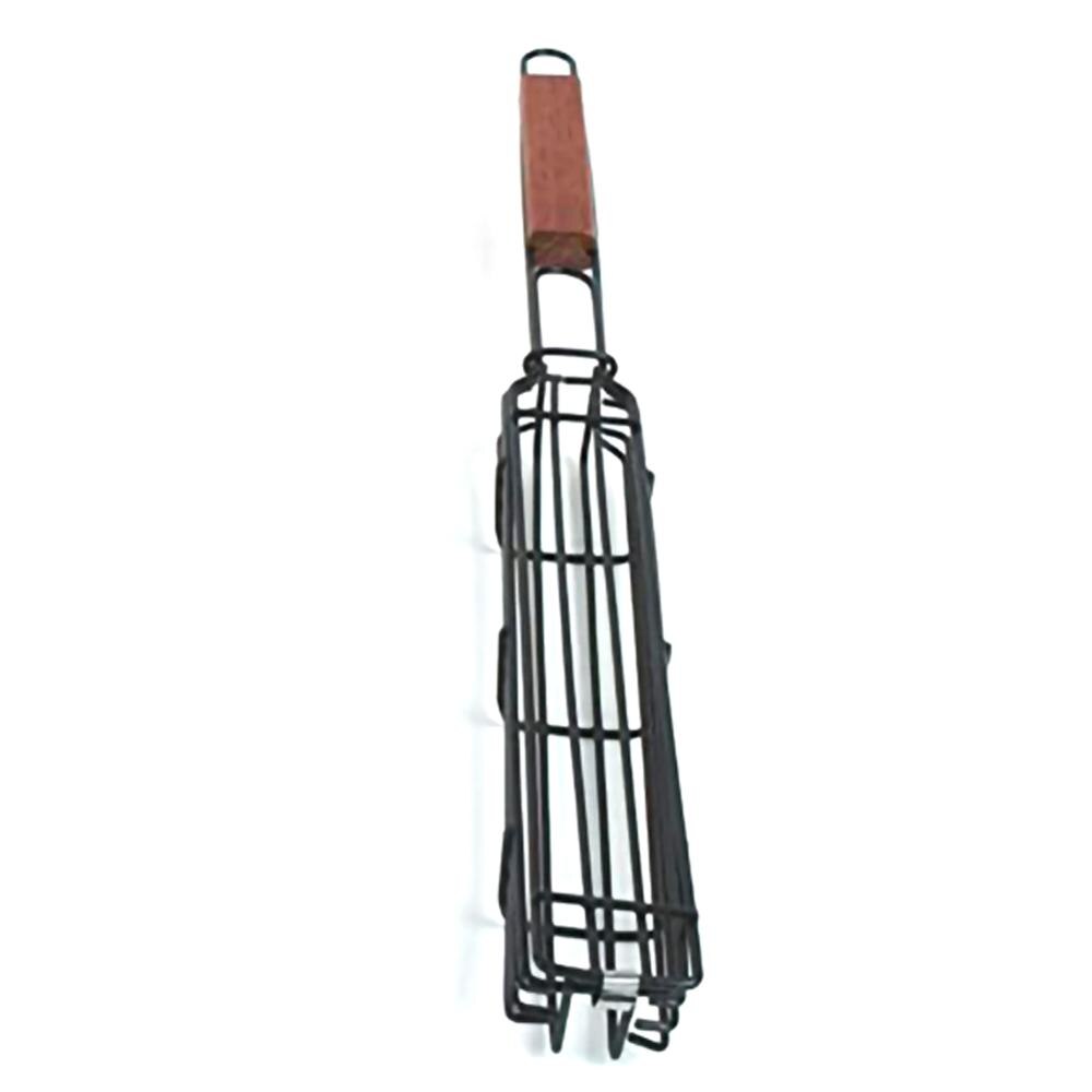 Barbecue Bar Vorm Ijzer Spies Mand Praktische Barbecue Kooi Bbq Mesh Houder Handig Grill Mand Voor Party Camping: Brown
