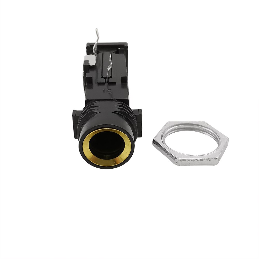 Conector de Audio para chasis de 6,35 MM, 6,35mm, 1/4 pulgadas, montaje en Panel PCB, micrófono, altavoz, adaptador de conector de Audio para chasis, 5 unids/lote