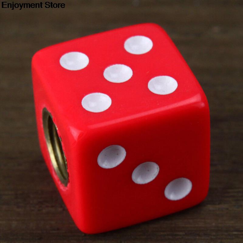 4 Pcs Red Dice Tire Air Valve Stem Caps For Car Truck Bike ATV Wheel Rims Bike Bicycle Accessories