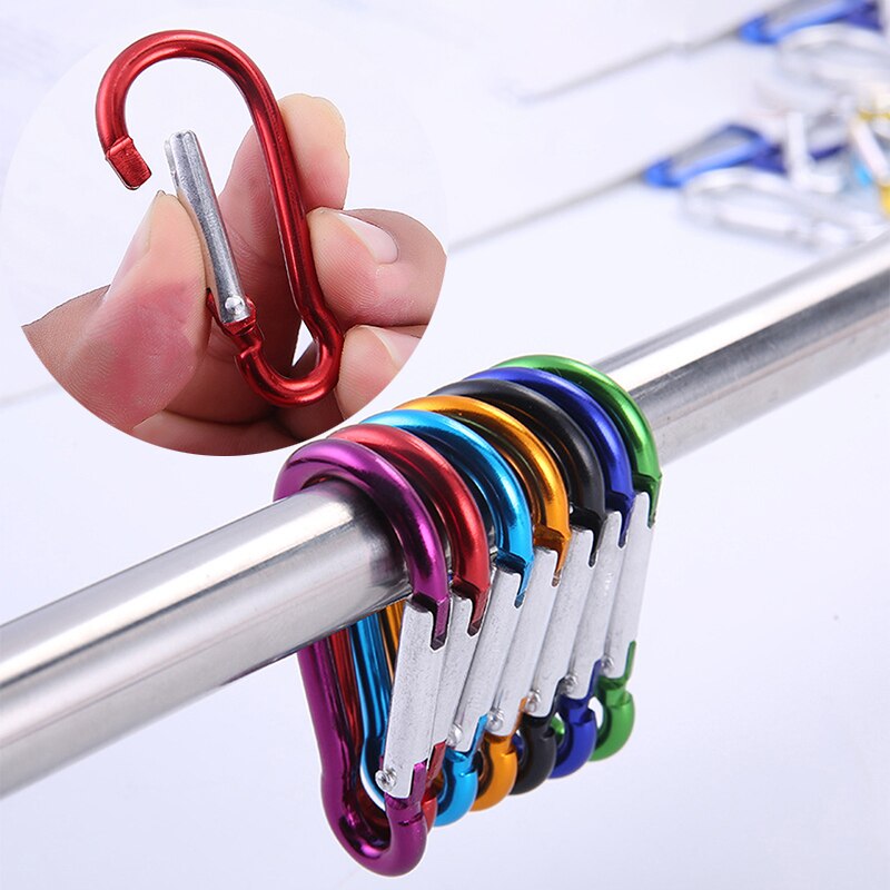 Lot de 10 mousquetons en aluminium multicolores pour le Camping et la randonnée, lot de 10 pièces mousqueton pour sac, petit mousqueton escalade boutons d&#39;escalade, crochet de sécurité,crochet