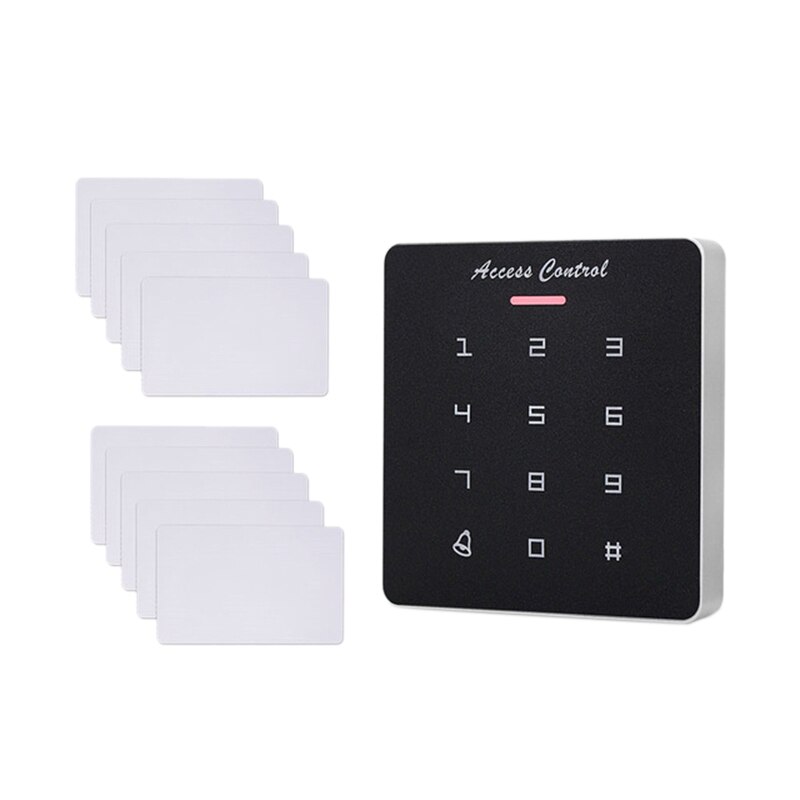 DC12V Electronic Access Control Keypad RFID Card Reader Access Controller with Door Bell Backlight for Door Security Lock System: Default Title