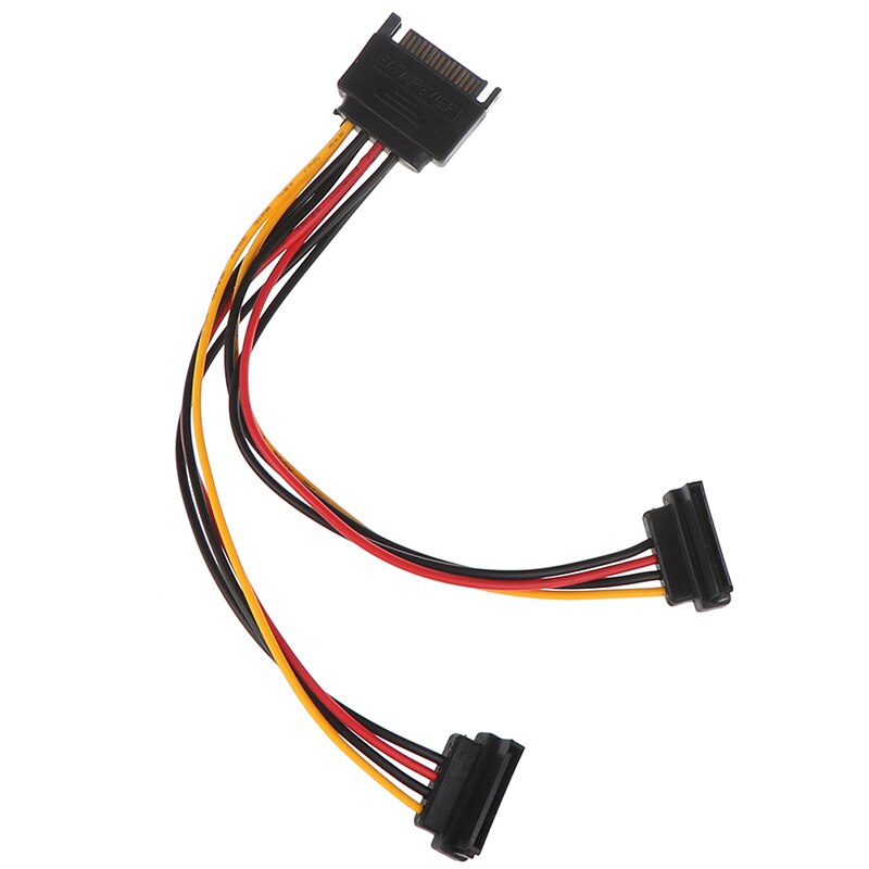 1pc 90 Degree SATA 15-Pin Male To 2 X 15P Female Y Splitter Adapter Sata Power Cable For HDD Hard Drive