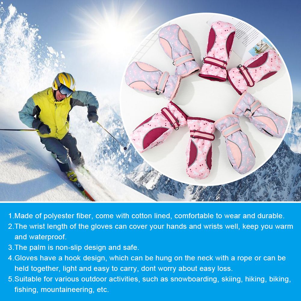 Antislip Winter Moet Kinderen Kinderen Dikker Warm Outdoor Riding Kinderen Ski Handschoenen Sneeuw Snowboard Lange Mouwen Mitten