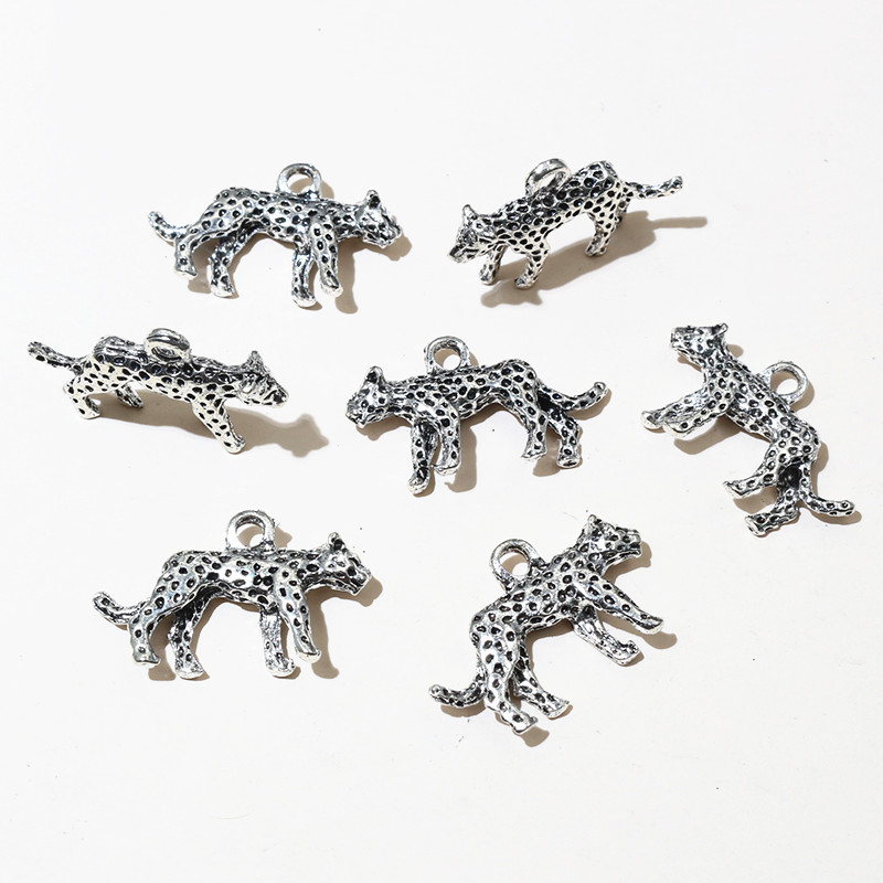 10 Stück 23x14x4mm Legierung Leopard Reize Anhänger DIY Schmuck Herstellung Zubehör Erkenntnisse für Halskette Armbinde: Braun