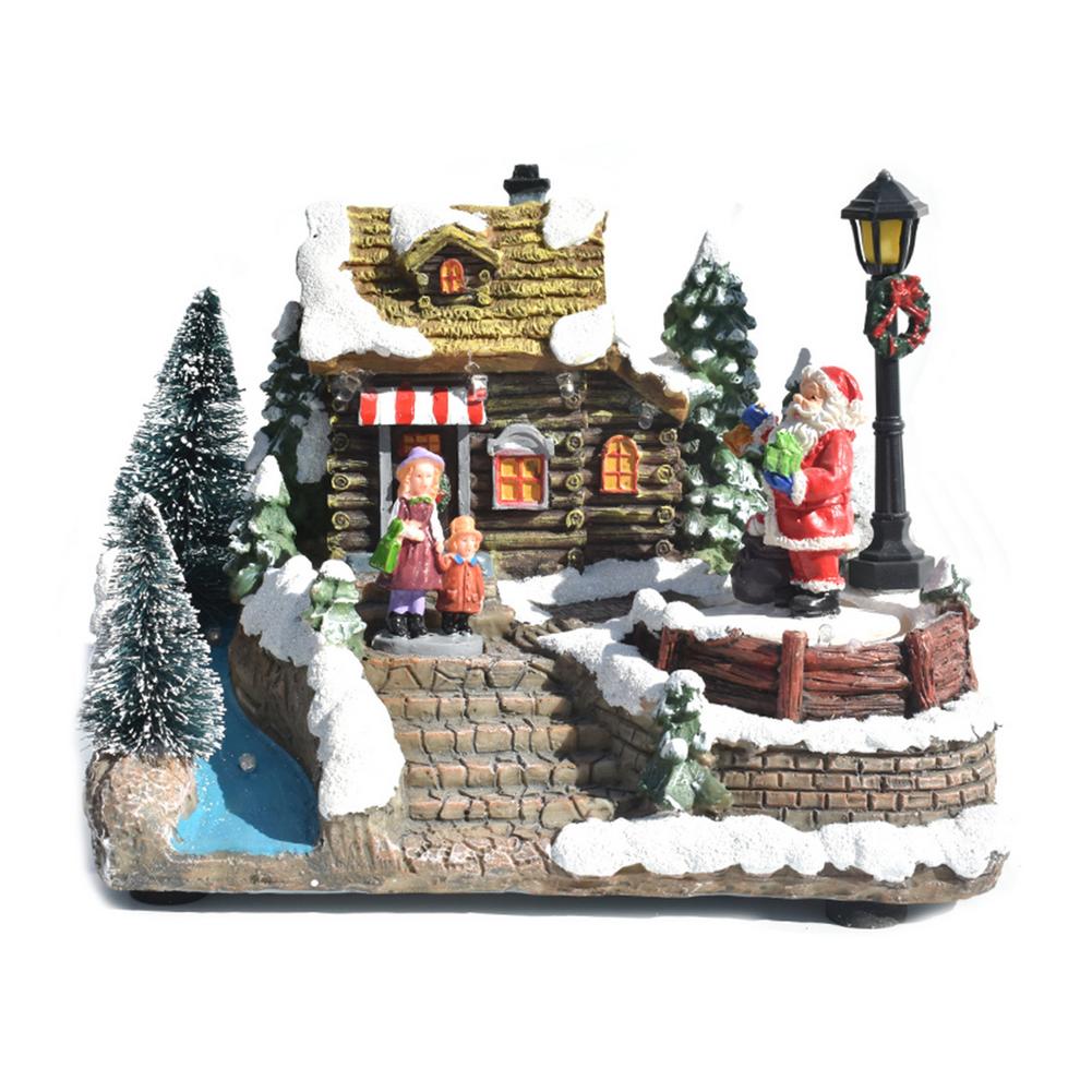 Weihnachten Leuchtende LED Licht Musik Haus exquisit Handwerk Hütte Weihnachten Baum Santa Claus Dekorationen Ornament: Santa Claus