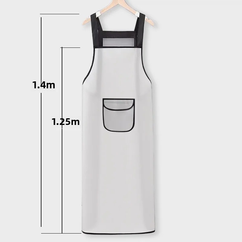 Extra lange, waterdichte oliebestendige schort, unisex, grote maat, keukenschort, restaurantkokschort, afwasschort voor thuisgebruik: Donker kaki