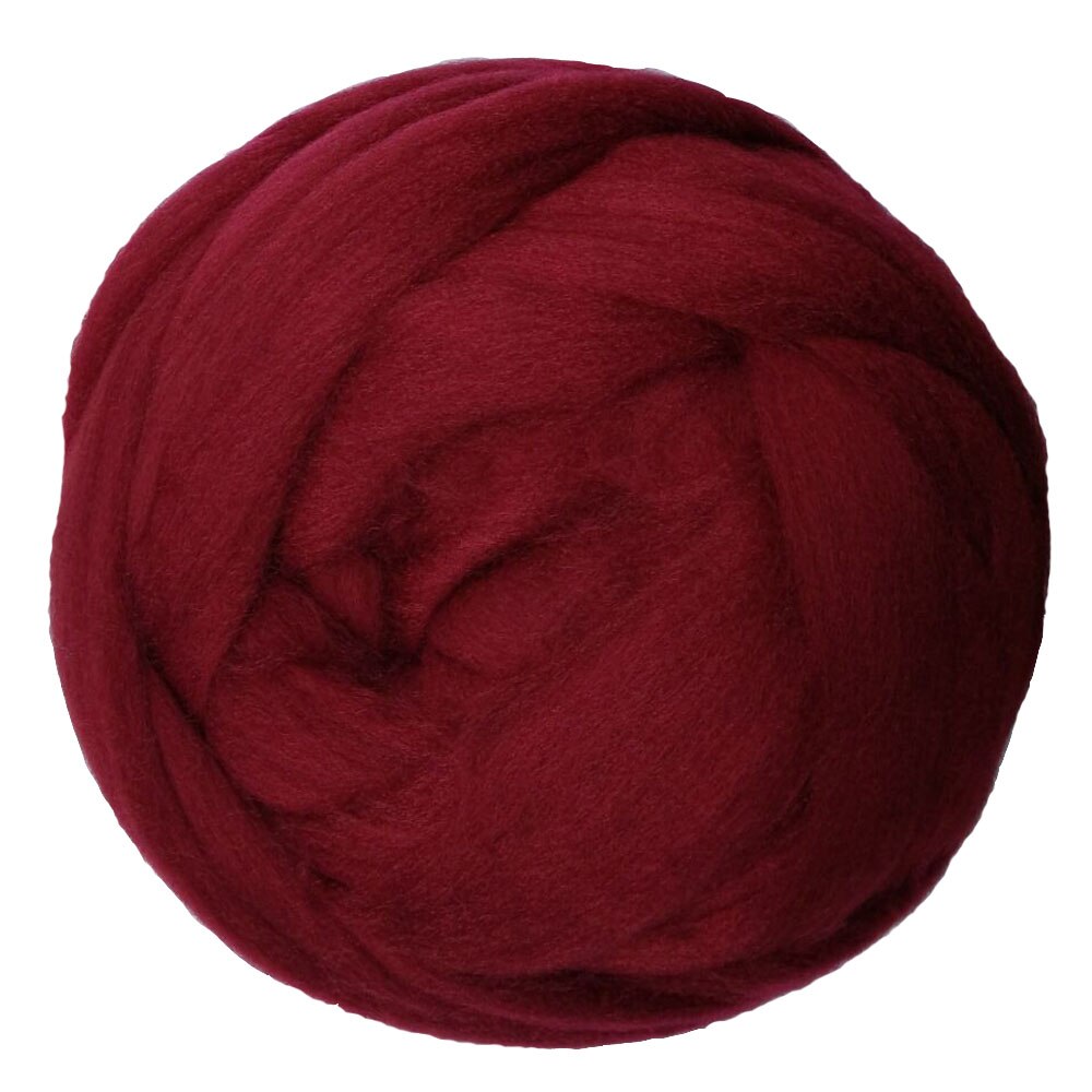 Chunky strik tæppe garn super blød bulk roving merino uld garn alternativ tæppe tørklæde sweater hånd strikke garn 250g: Rødvin