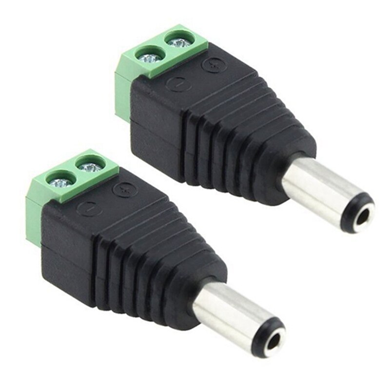 20 Pcs 2.1X5.5Mm Male Jack DC Power Adapter For CCTV Camera: Default Title