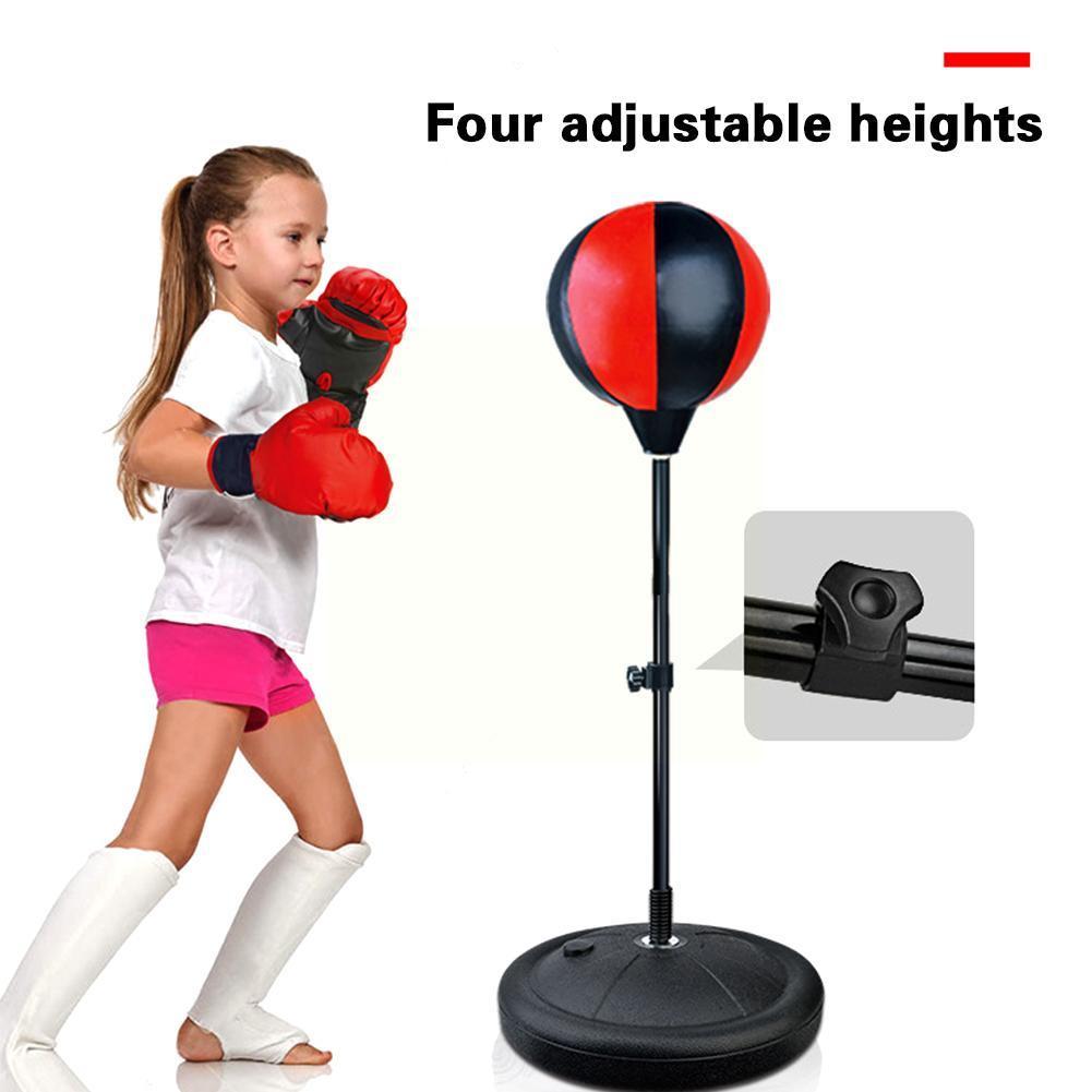 Children Training Boxing Ball Heavy Stand Punching Target Punch Bag Response Boxing Adjustable Height Durable 70-105cm Spee U0g7
