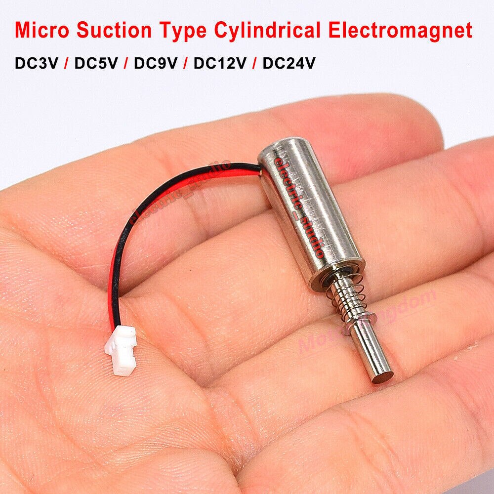 DC3V 5V 6V 9V 12V 24V 8Mm Mini Kleine Cilindrische Zuig Solenoid Elektromagneet Stroke 5Mm Voor Vingerafdruk Slot Diy