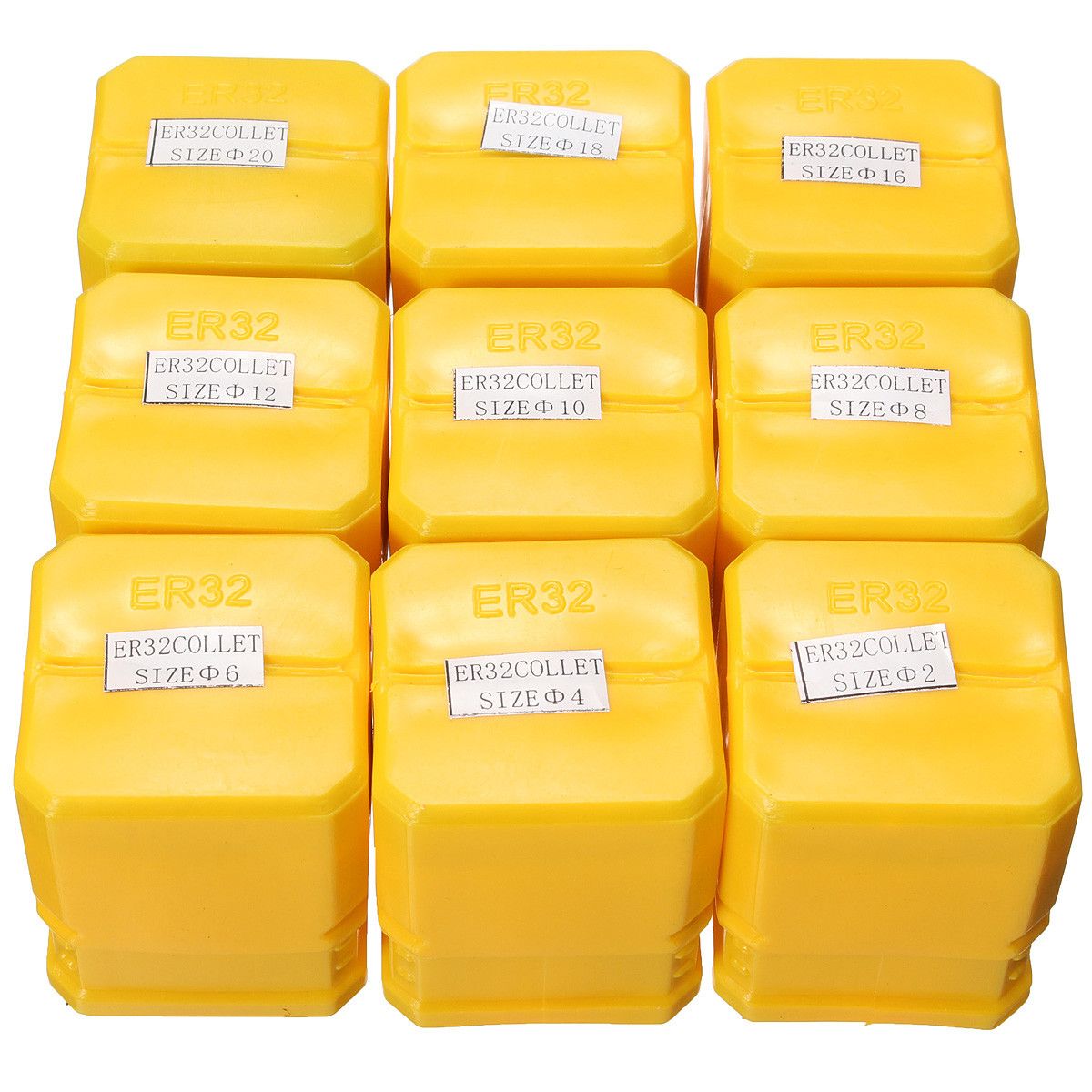 9PCS ER32 Precision Spring Collet Set 2/4/6/8/10/12/16/18 20mm