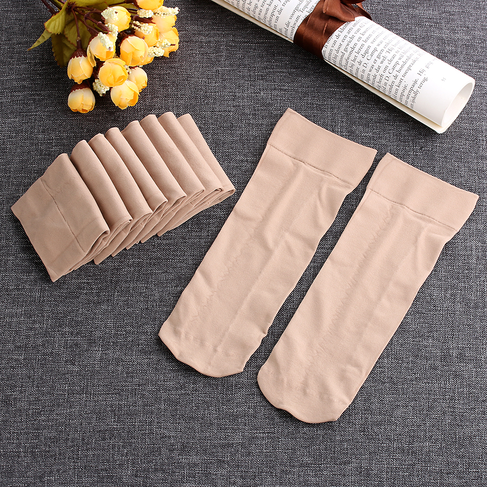 2 par dame varme sokker dame ensfarget avlet munn korte sokker høst vinter sorte/naken nylon ankelsokker