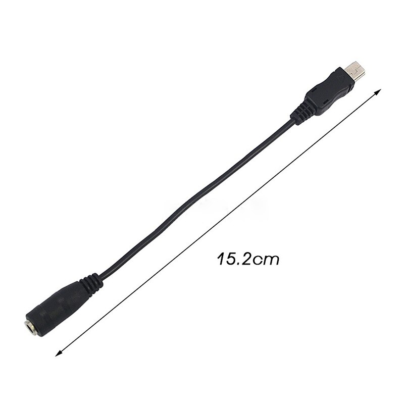 Zwarte Mini USB naar 3.5mm Adapter Jack Plug Kabel Mic Microfoon Transfer Kabel voor Gopro Hero 3 3 + Sport Camera