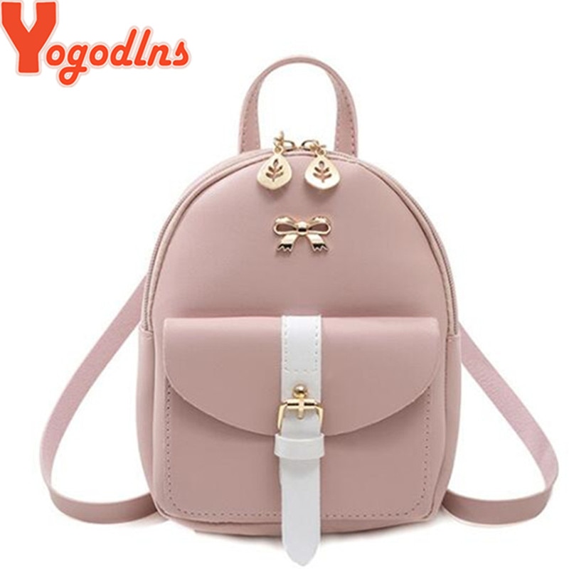 Yogodlns Doppel Verwenden Rucksack jugendlich Mädchen Schulter Taschen Bogen dekore Rucksack Süssigkeit Farbe Daypack Kleine Geldbörse Tasche