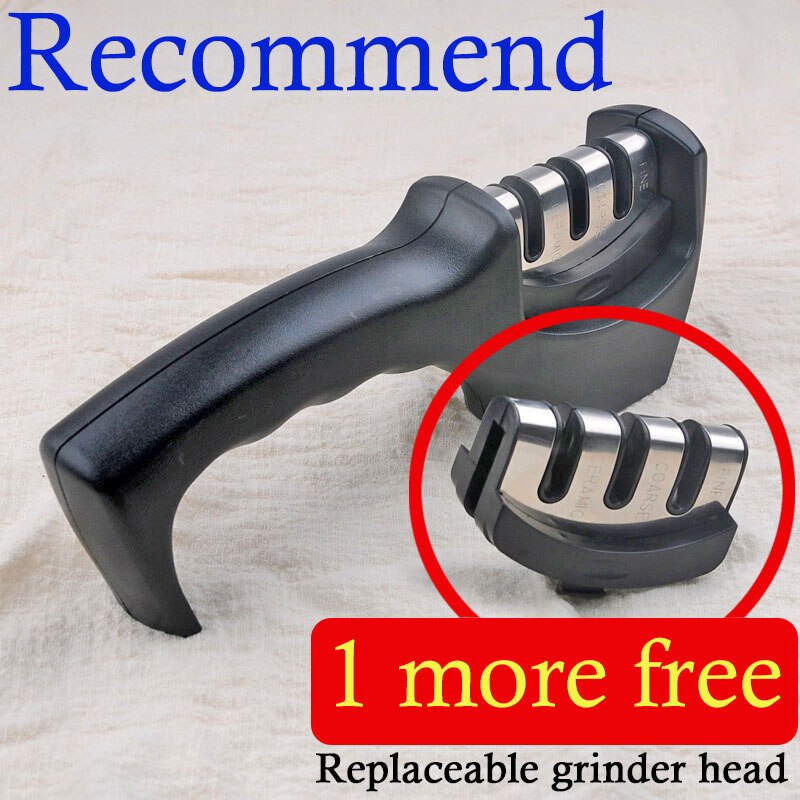[video]1Pcs Knife Sharpener Ceramic Knife Sharpening Stone Tungsten Steel Diamond Sharpener Kitchen Tools: recommend gift free