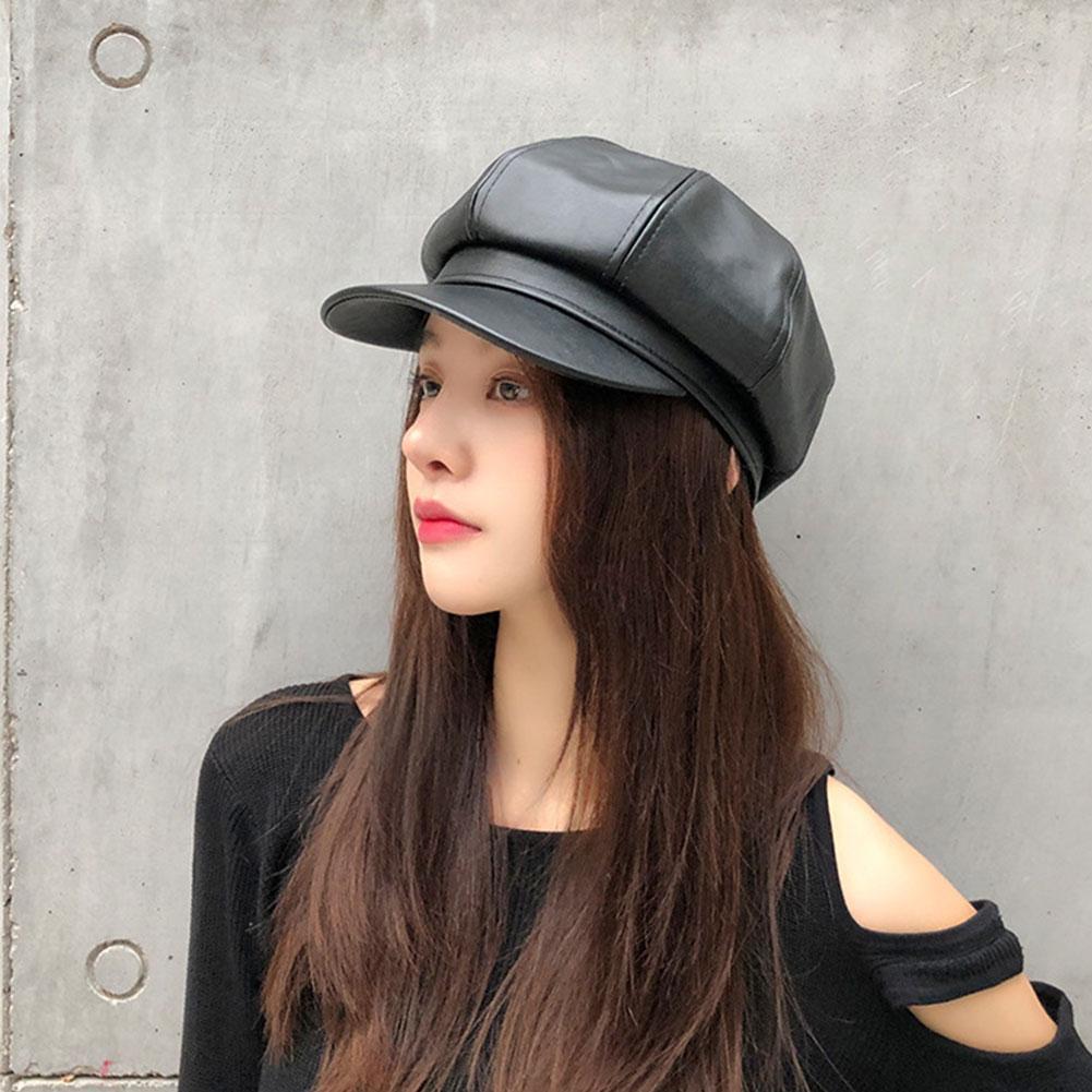 Beret Chain Navy Hat Octagonal Hat Women&#39;s Autumn And Winter Flat Top Navy Hat British Retro Newsboy Hat Baseball Cap
