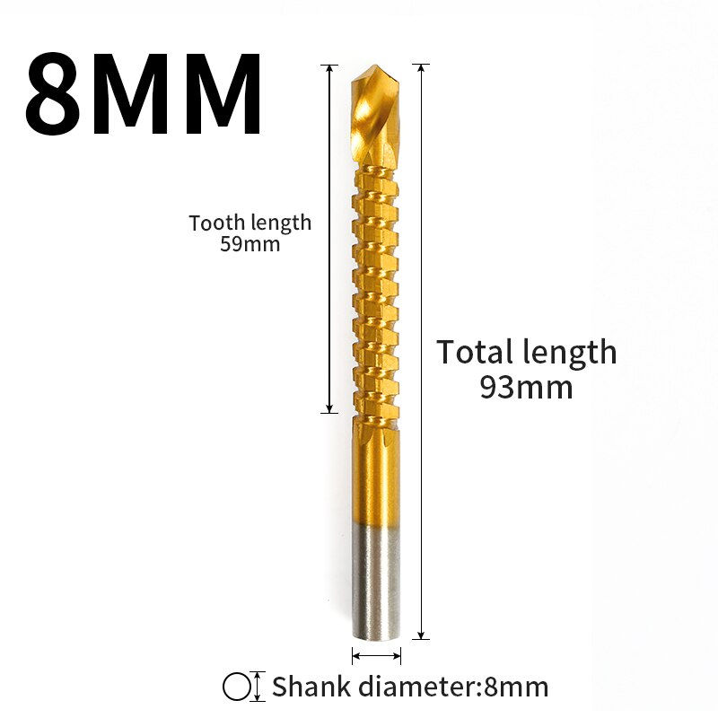 Kobalt Boor Set Spiraal Schroef Metric Composiet Tap Boor Tap Twist Drill Bit Set Multifunctionele Metalen specia: 8mm 1 piece