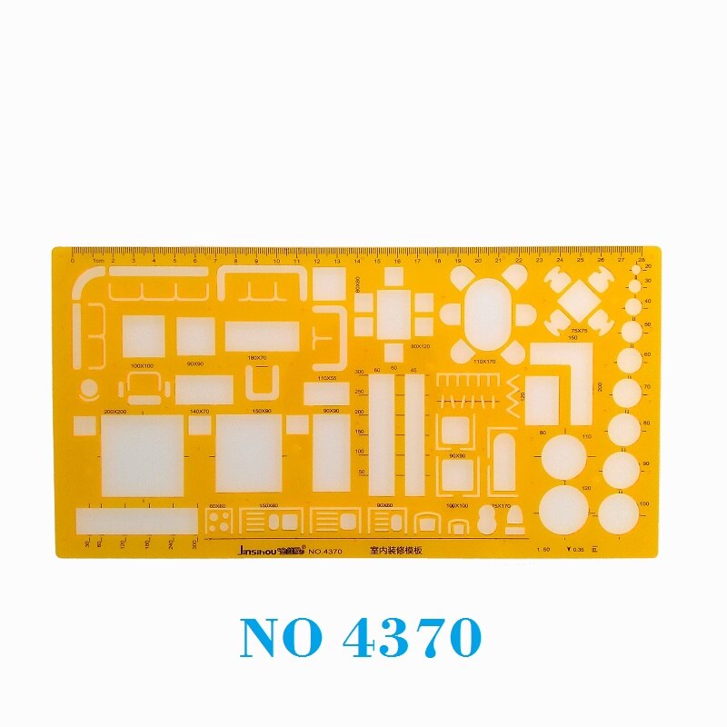 1:50 Interieur Decorateur Tekening Sjabloon Architectonische Meubels Layout Interieur Tekening Sjabloon Stencil GEEN 4370