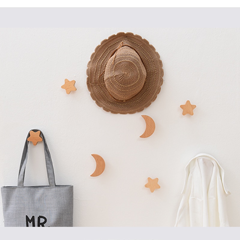 Natuurlijke Hout Kleerhanger Muur Gemonteerde Kapstok Decoratieve Sleutelhouder Hoed Sjaal Handtas Opslag Hanger Badkamer Rack