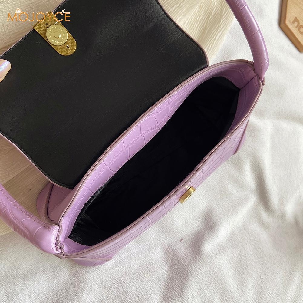 Mønster kvinner skulder veske solid pu lær casual clutch tote bag dame skulder veske håndvesker