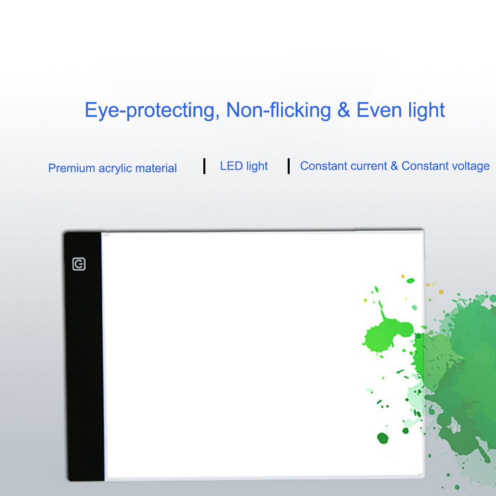 Ultra-delgada A4 luz LED tablero de dibujo copia de Panel de escritura pintura de junta de tableta de dibujo retrato de arte plantilla