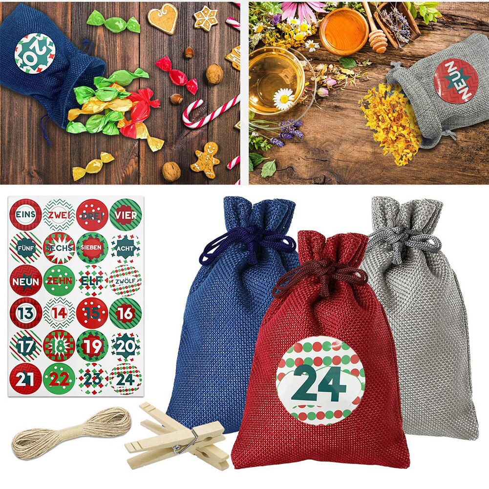 Kerst snoepzak vulling linnen kous hangende decoratie set kerst advent
