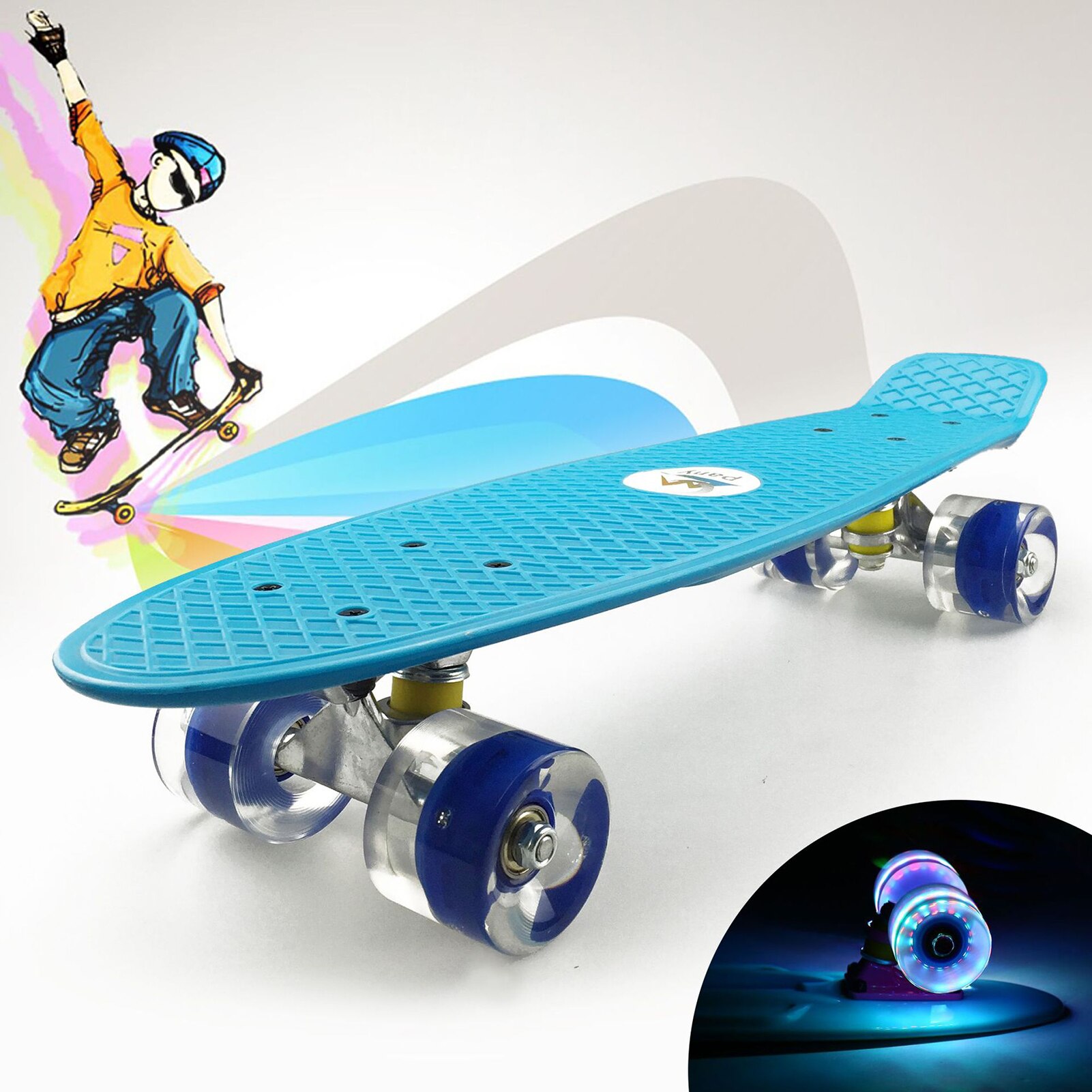 22 &#39;&#39;Skateboard mit Farbige LED Räder Blinkende Räder Skateboard Für freundlicher Jungen und Mädchen
