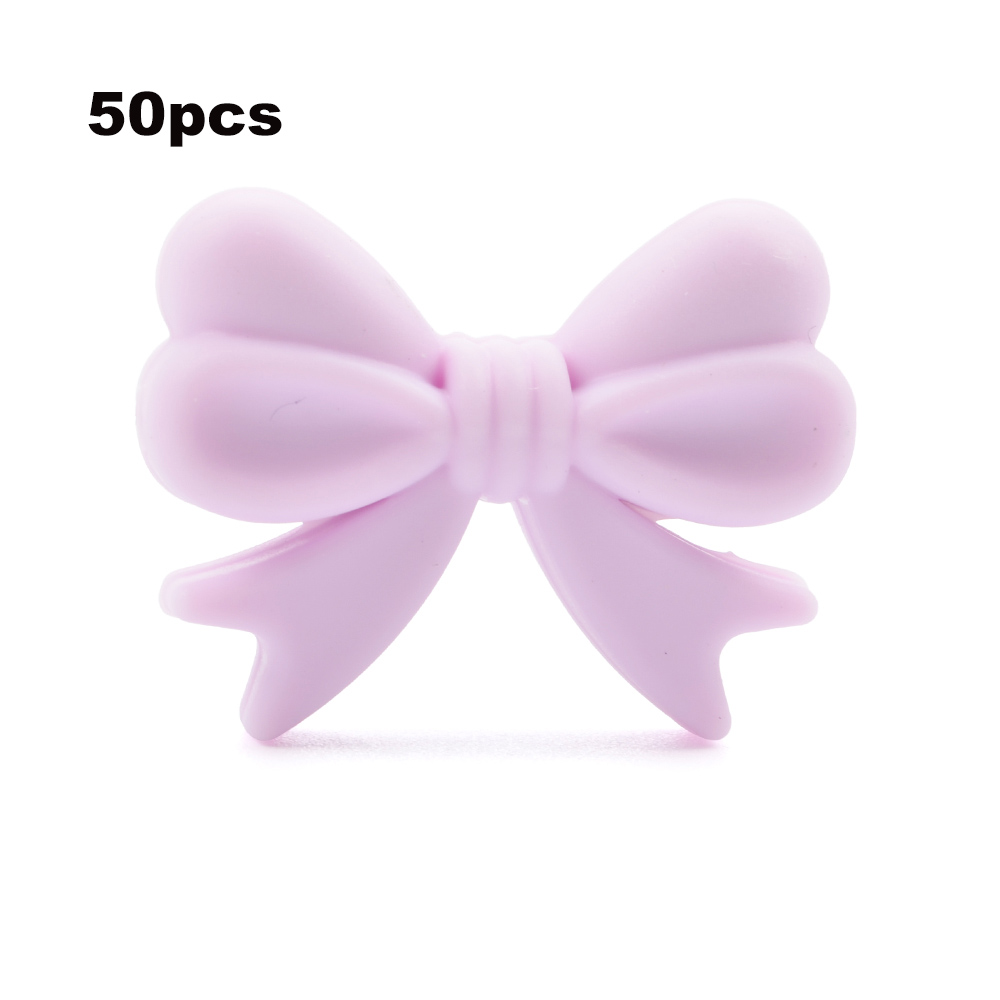 LOFCA – perles en Silicone avec nœud papillon, 50 pièces/lot, collier coloré, fabrication de bijoux, Bracelets, porte-clés, accessoires de bijouterie: YELLOW