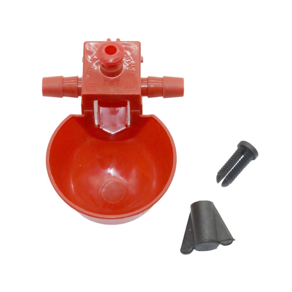 50 Sets Red Quail Waterer Animal Feeders Automatic Bird Coop Feed Poultry Chicken Fowl Drinker Water Drinking Cups