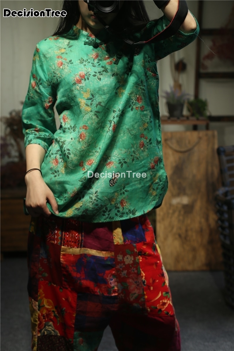 2022 Chinese Qipao Tops Vrouwen Camisa Chinese Stijl Mujer Patroon Cheongsam Shirt Chinese Traditionele Cheongsam Blouse