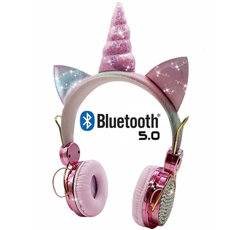 Verbeterde Unicorns Bluetooth Hoofdtelefoon Opvouwbaar Muziek Stereo Oortelefoon Met Microfoon Voor Handsfree Online Onderwijs