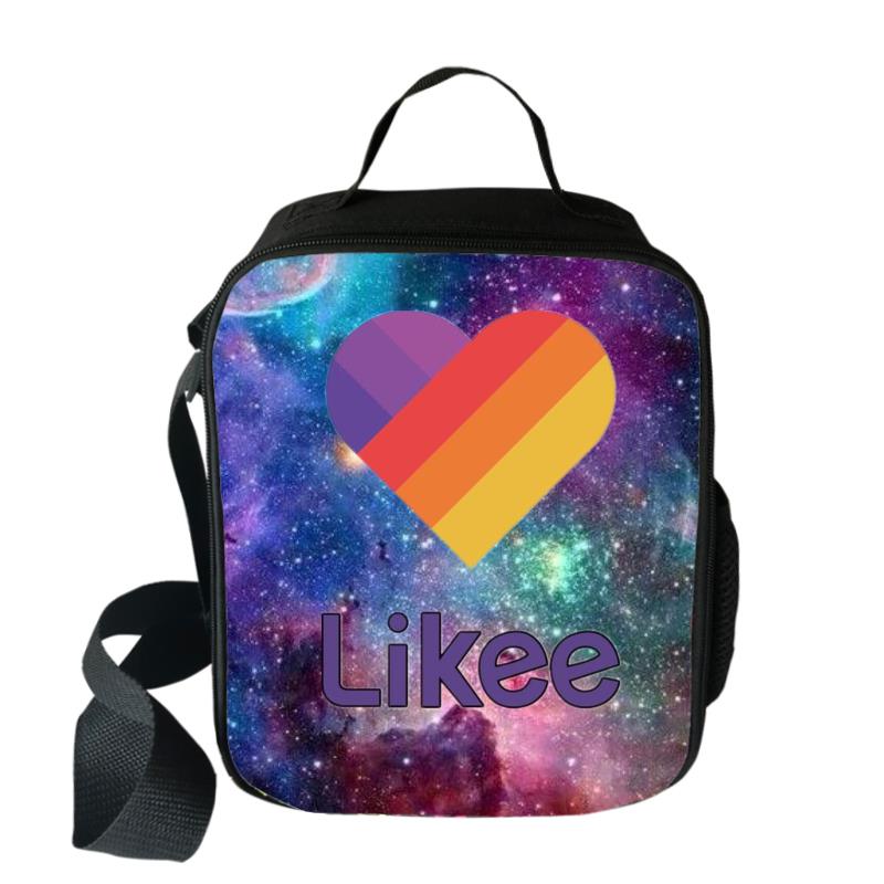 Likee Video App Cooler Lunch Bag Cartoon Girls Portable Thermal Food Picnic Bags for School Kids Boys Lunch Box Tote: 009