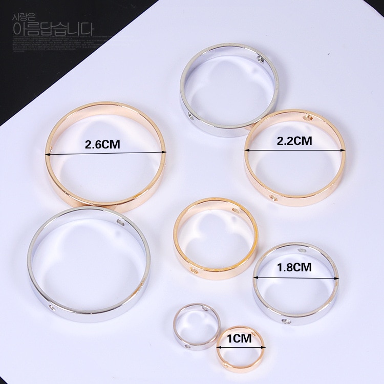 10 Pcs Round Stainless Steel Accessories With Holes Connectors For Jewelry Making Charms Gold Silver Diy Earrings Materials