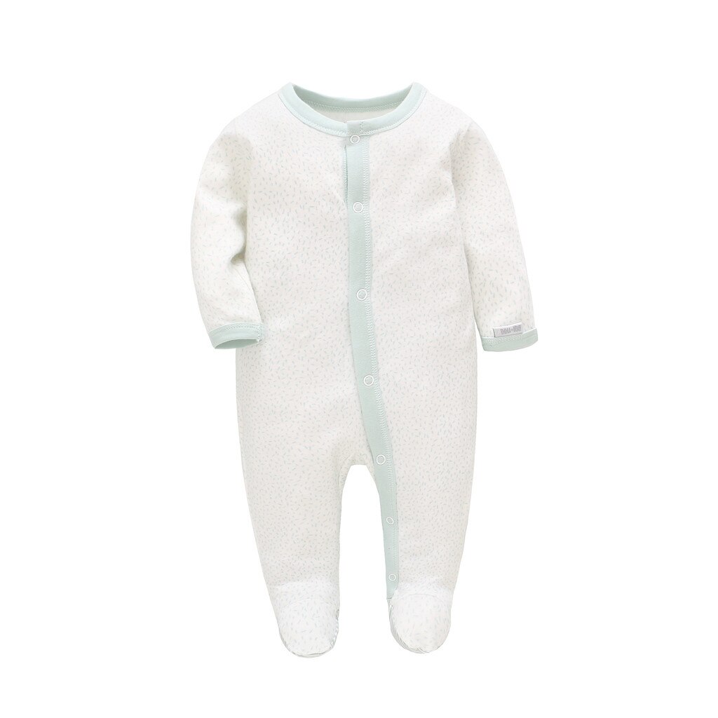 Lange Mouwen Solid Button Betaalde Kleding Pasgeboren Baby Meisje Kleding Lente Casual Warm Footies Jumpsuit Jongens Overalls: White / L