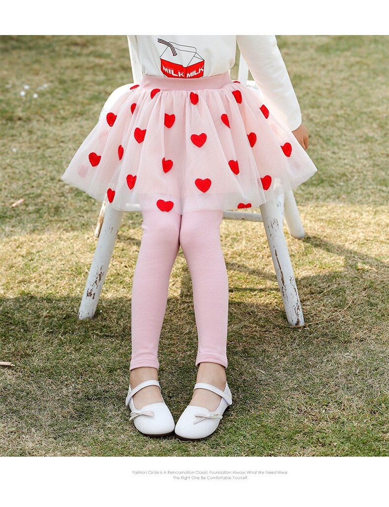 Delle Ghette delle ragazze 100% Cotone Culottes Leggings Coreano di Stirata Pantaloni Delle Ragazze Skinny Cuore Del Modello Dei Bambini Delle Ghette Pantaloni 2-8 Anni