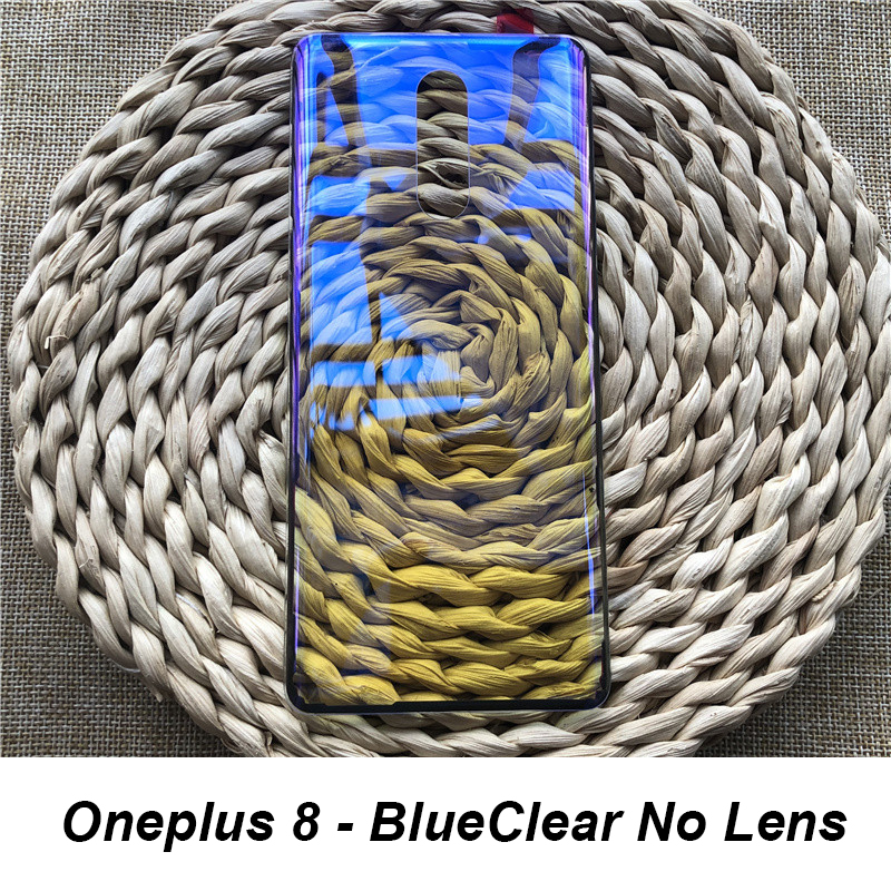 Zurück Glas Für Oneplus 8 Profi Zurück Batterie Abdeckung Hinten Gehäbenutzen Tür fallen klar Tafel Ersatz Für Oneplus 8 Batterie abdeckung: 8-BlueClear